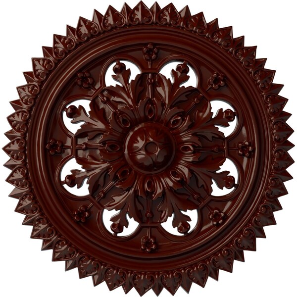 Ekena Millwork York Ceiling Medallion (Fits Canopies up to 3 5/8"), 21 5/8"OD x 2 1/2"P, Brushed Mahogany CM21YOBMF - main